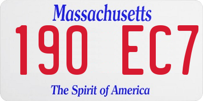 MA license plate 190EC7