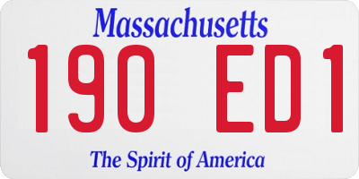 MA license plate 190ED1