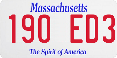 MA license plate 190ED3