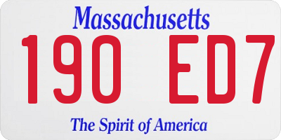 MA license plate 190ED7