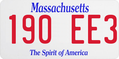 MA license plate 190EE3