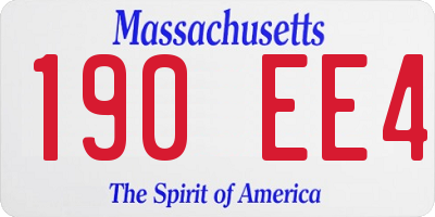 MA license plate 190EE4