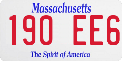 MA license plate 190EE6