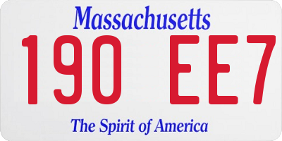 MA license plate 190EE7
