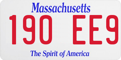 MA license plate 190EE9