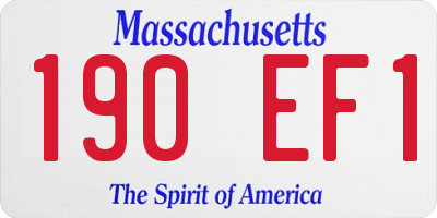 MA license plate 190EF1