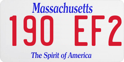 MA license plate 190EF2