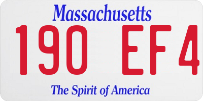 MA license plate 190EF4
