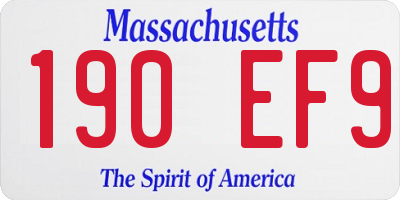 MA license plate 190EF9