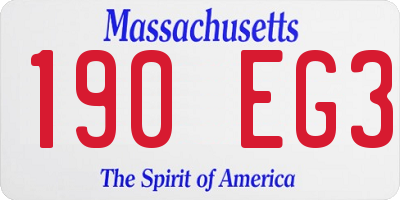 MA license plate 190EG3