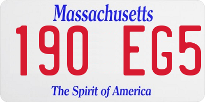 MA license plate 190EG5