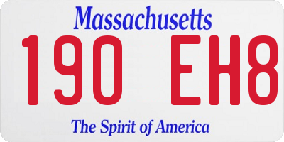 MA license plate 190EH8