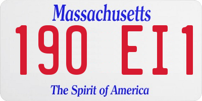 MA license plate 190EI1