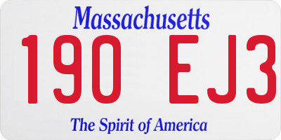 MA license plate 190EJ3