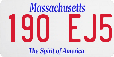 MA license plate 190EJ5