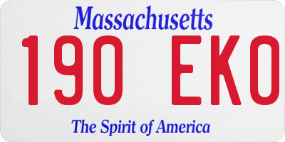 MA license plate 190EK0