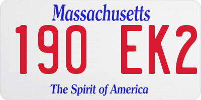 MA license plate 190EK2
