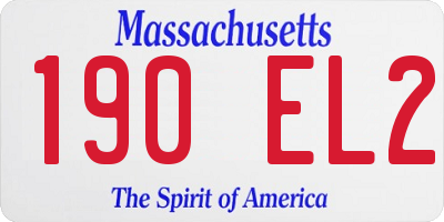 MA license plate 190EL2