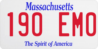 MA license plate 190EM0