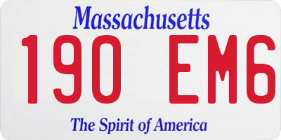 MA license plate 190EM6