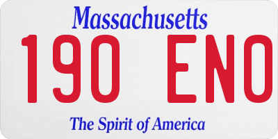 MA license plate 190EN0