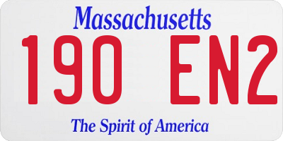 MA license plate 190EN2