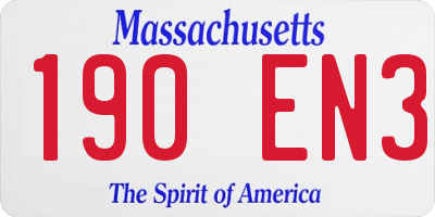 MA license plate 190EN3