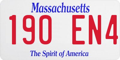MA license plate 190EN4