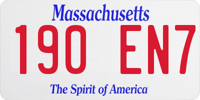MA license plate 190EN7