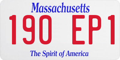 MA license plate 190EP1