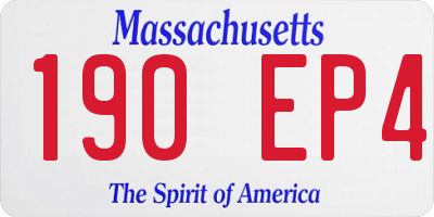 MA license plate 190EP4