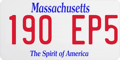MA license plate 190EP5