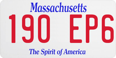 MA license plate 190EP6