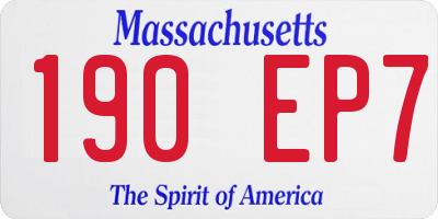 MA license plate 190EP7