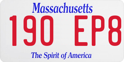 MA license plate 190EP8