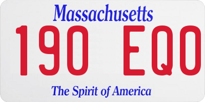 MA license plate 190EQ0