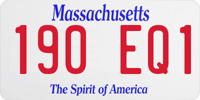 MA license plate 190EQ1