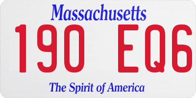 MA license plate 190EQ6