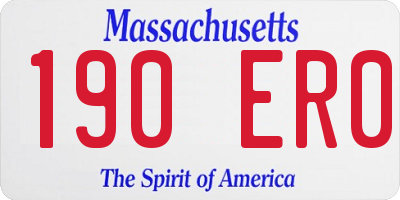 MA license plate 190ER0