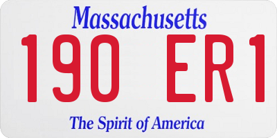 MA license plate 190ER1