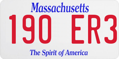 MA license plate 190ER3