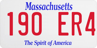 MA license plate 190ER4