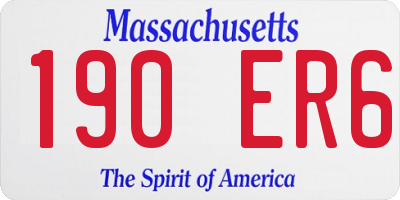 MA license plate 190ER6