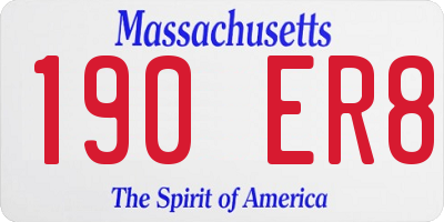 MA license plate 190ER8
