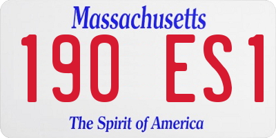 MA license plate 190ES1