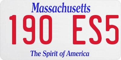 MA license plate 190ES5