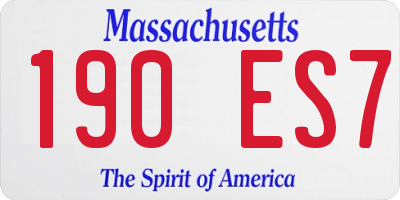 MA license plate 190ES7