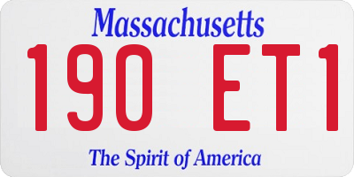 MA license plate 190ET1