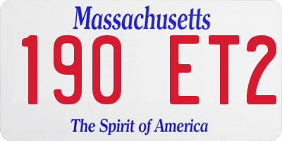 MA license plate 190ET2