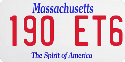 MA license plate 190ET6